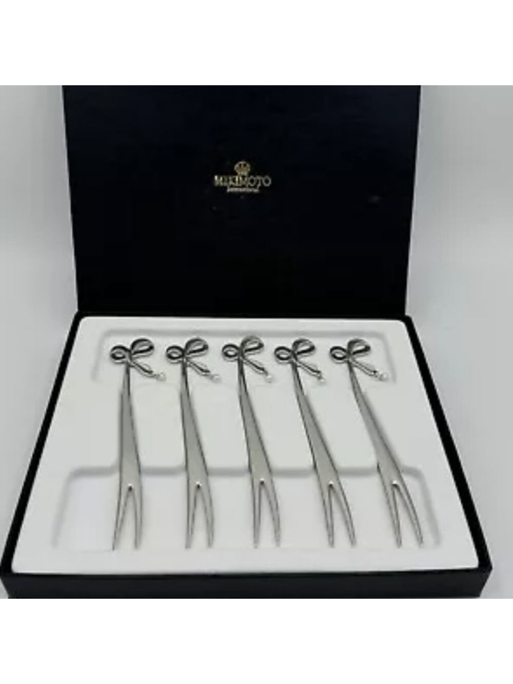 ❤️ Mikimoto International Pearl Silver Tone Fork Set